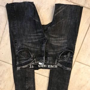 MENS Acid Wash Super Skinny Jeans